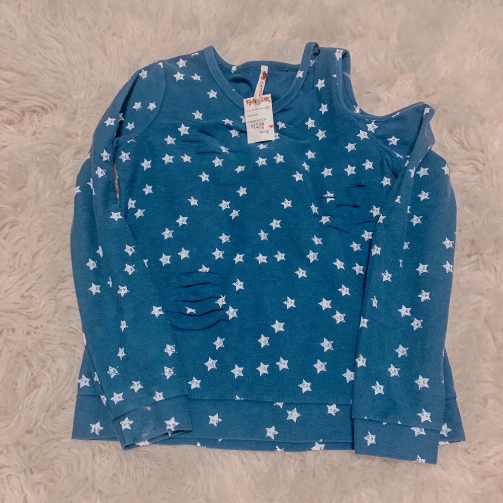 Blue Ripped Star Sweater